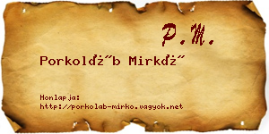 Porkoláb Mirkó névjegykártya